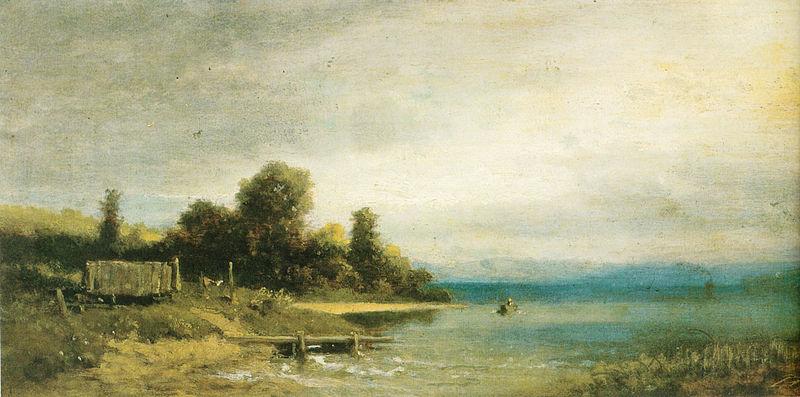 Carl Spitzweg Landschaft am Ammersee. First version France oil painting art